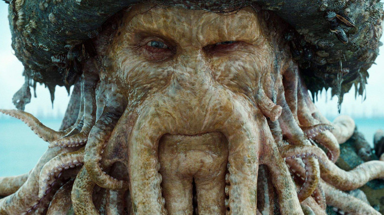 Bill Nighy as the treacherous Davy Jones in Pirates of the Caribbean: Dead Man's Chest