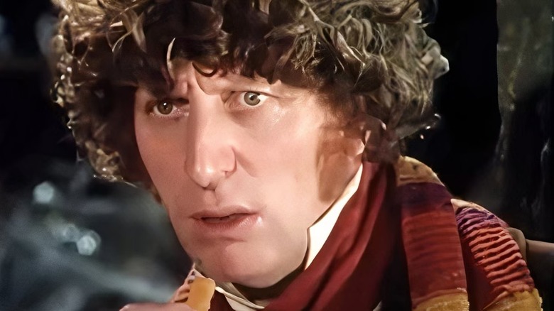 The Fourth Doctor (Tom Baker) glares intently in Doctor Who