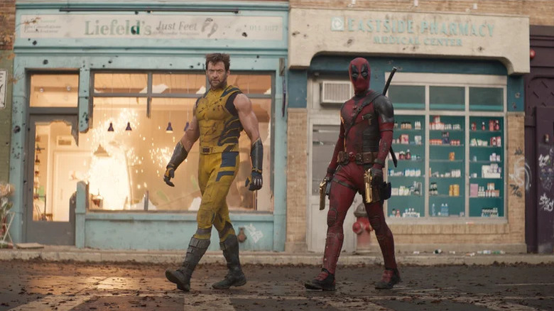 Hugh Jackman as Wolverine and Ryan Reynolds as Deadpool as they march into battle in Deadpool & Wolverine