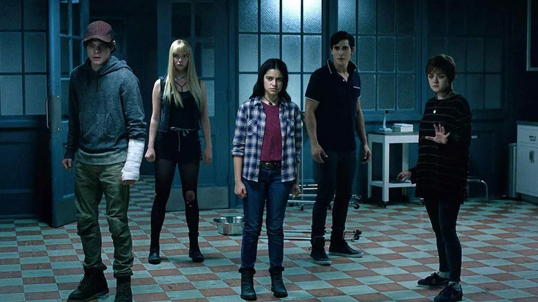 Charlie Heaton as ﻿Sam Guthrie/Cannonball, ﻿Anya Taylor-Joy as ﻿Illyana Rasputin/Magik, ﻿Blu Hunt as Dani Moonstar, Henry Zaga as ﻿Bobby da Costa/Sunspot, and Maisie Williams as Rahne Sinclair/Wolfsbane in The New Mutants