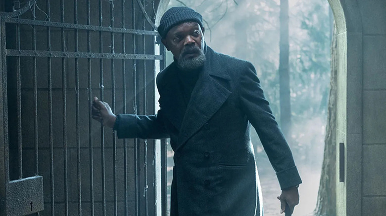 Samuel L. Jackson as Nick Fury, opening a gate in Secret Invasion