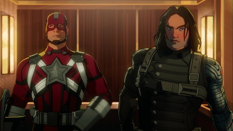 The Red Guardian and the Winter Soldier walk out of an elevator in What If