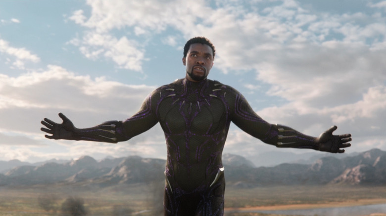 T'Challa (Chadwick Boseman) ready to fight in Black Panther
