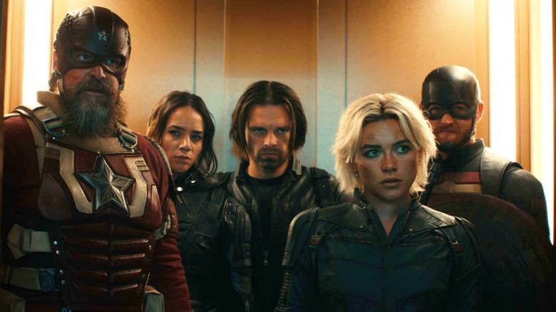 Thunderbolts team in elevator in Thunderbolts