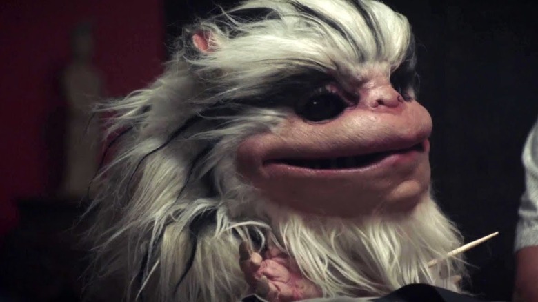 Bianca the Crite sitting in her bag in Critters Attack!