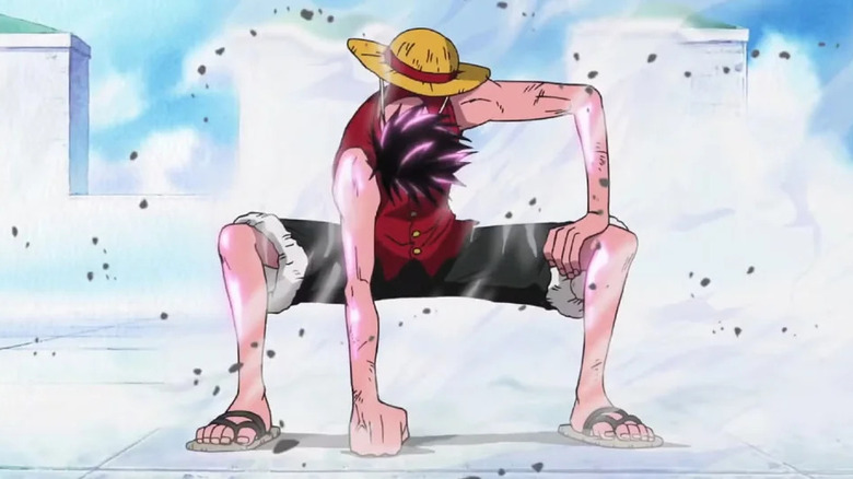 Luffy about to activate Gear 2 and unleash his potential in One Piece