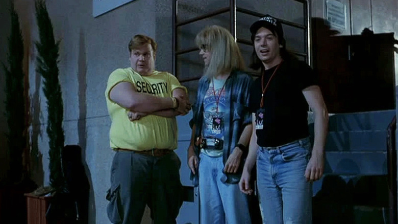 Chris Farley arms folded Wayne's World