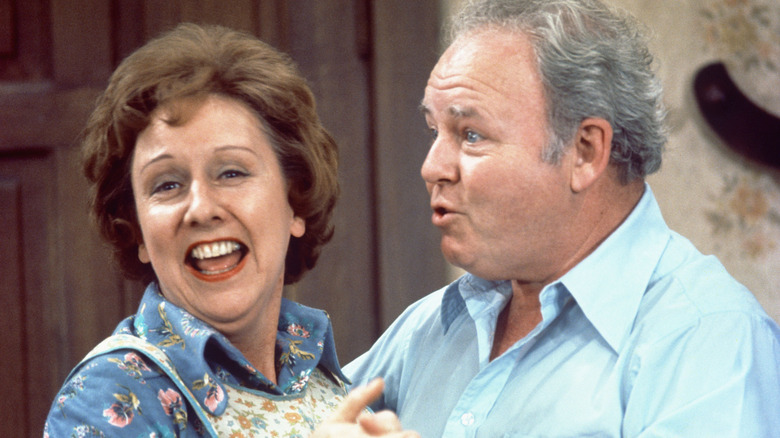 Edith and Archie Bunker dancing in All the the Family