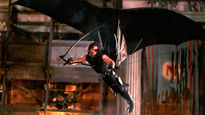 Snake Plissken flying a hang glider in Escape from L.A.