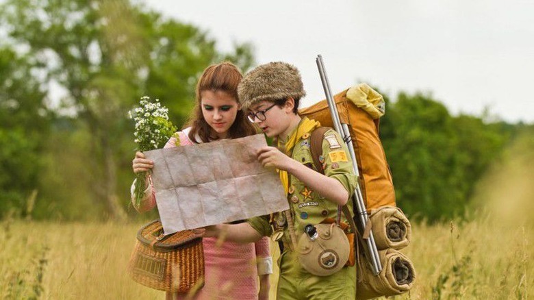 Moonrise Kingdom characters look at a map