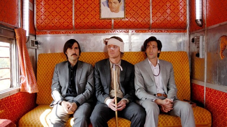 The Darjeeling Limited cast rides a train