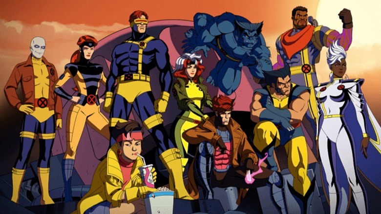X-Men '97 Cast shot Wolverine Cyclops Storm Beast Rogue Jean Grey Gambit Jubilee