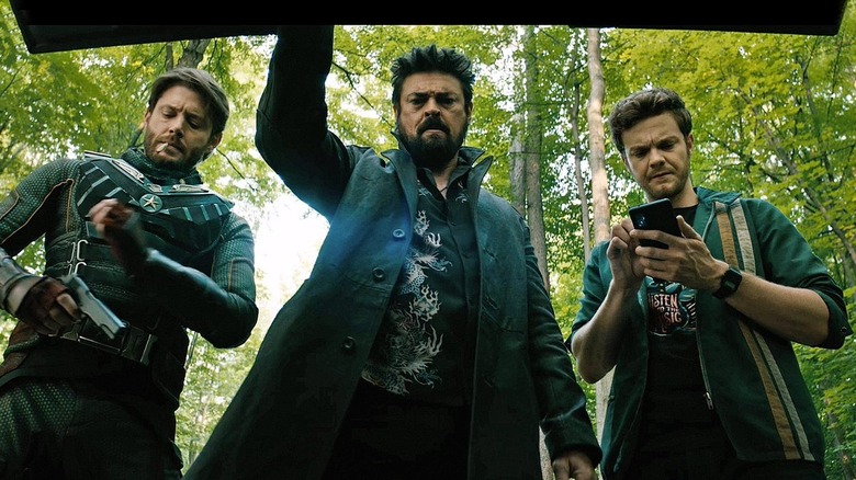 Jack Quaid, Karl Urban and Jensen Ackles in The Boys