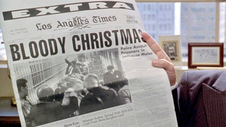 Newspaper with a Christmas headline