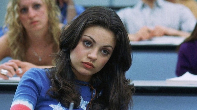 Rachael Newman sits in a college class in American Psycho 2