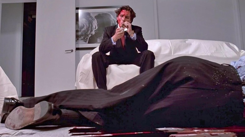 Christian Bale smoking in American Psycho