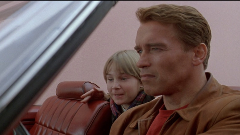 Danny Madigan and Jack Slater go for a drive in Last Action Hero