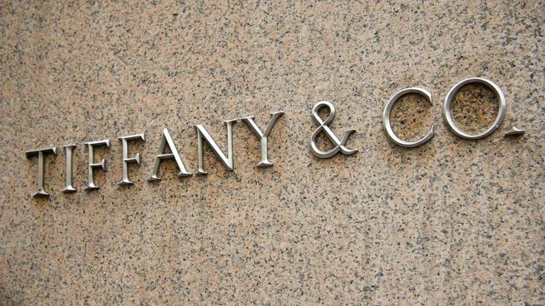 The pioneering Tiffany & Co store logo in New York
