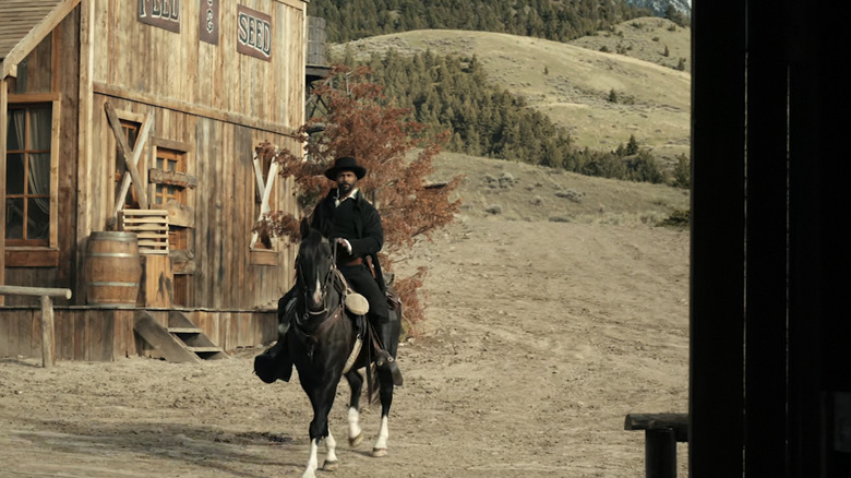 Isaiah Mustafa's Cicero rides a horse in Muder at Yellowstone City