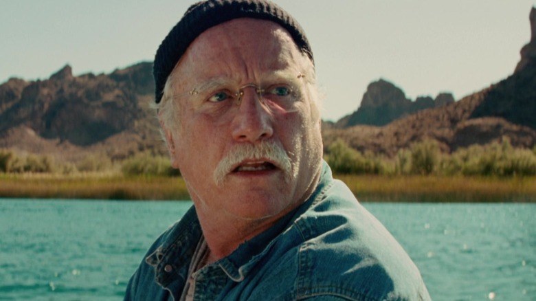 Matt Boyd looking at a whirlpool in Piranha 3D