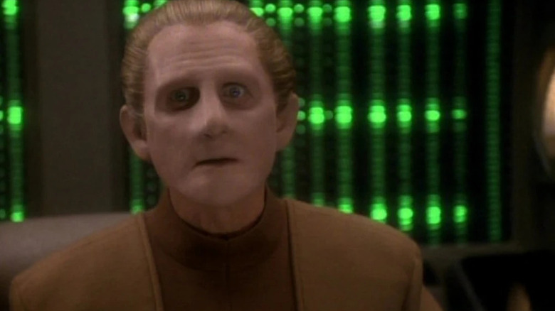 Odo in his security office on Star Trek: Deep Space Nine