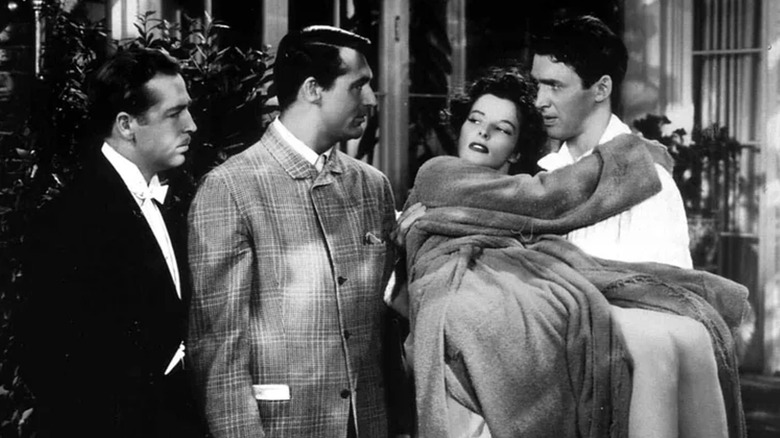 John Howard, Cary Grant, Katherine Hepburn and James Stewart in The Philadelphia Story
