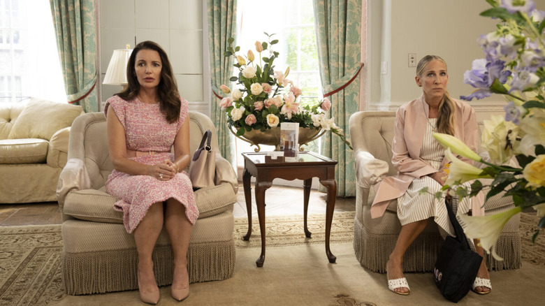 Charlotte and Carrie looking at funeral homes