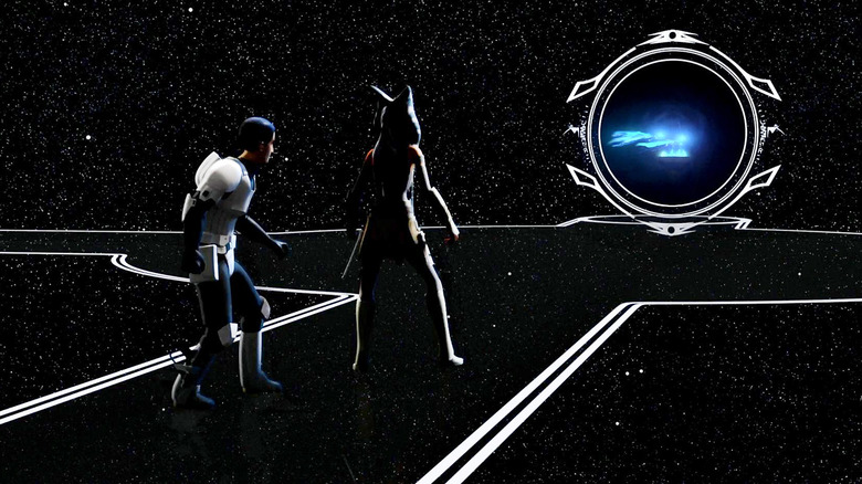 Ezra Bridger and Ahsoka Tano in the World Between Worlds in Star Wars: Rebels