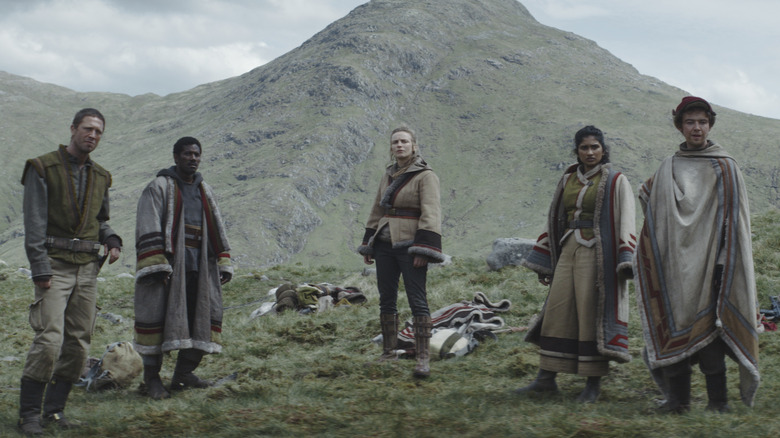 Ebon Moss-Bachrach, Diego Luna, Gershwyn Eustache, and Alex Lawther in Andor