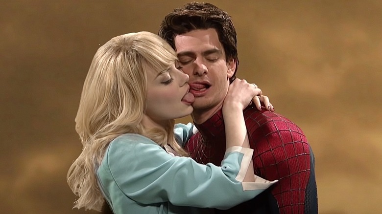 Andrew Garfield and Emma Stone on Saturday Night Live