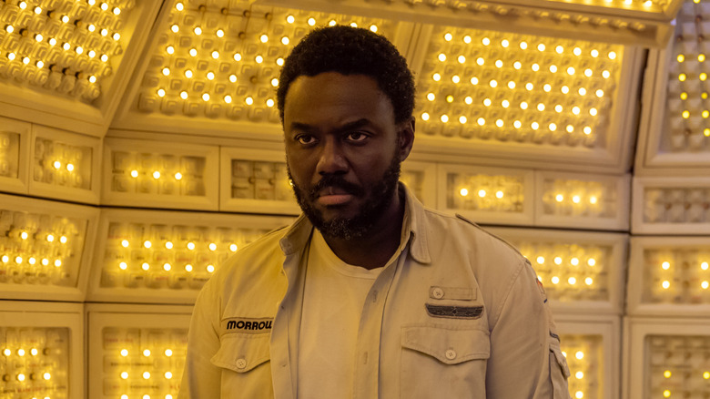 Morrow standing sternly in the Mother room on the Maginot in Alien: Earth