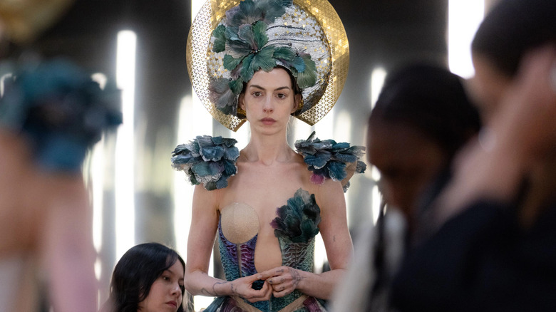 Mary looking miserable in a costume fitting in Mother Mary