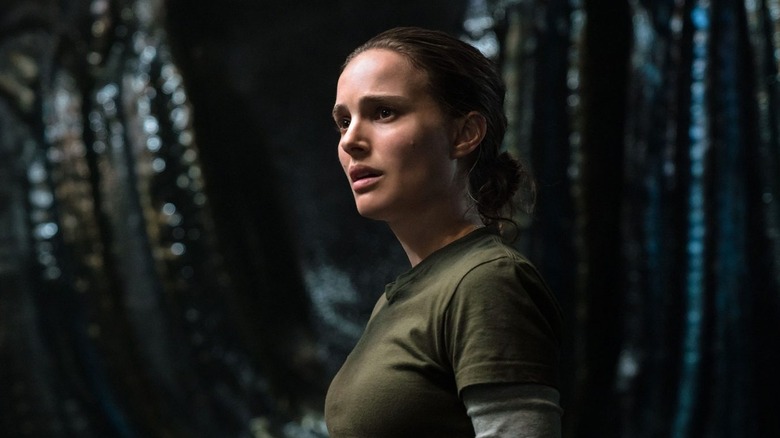 Natalie Portman looking scared in Annihilation 