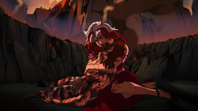 X-మెన్ '97లో జెనోషా మారణహోమం తర్వాత గాంబిట్ మృతదేహాన్ని పట్టుకున్న రోగ్