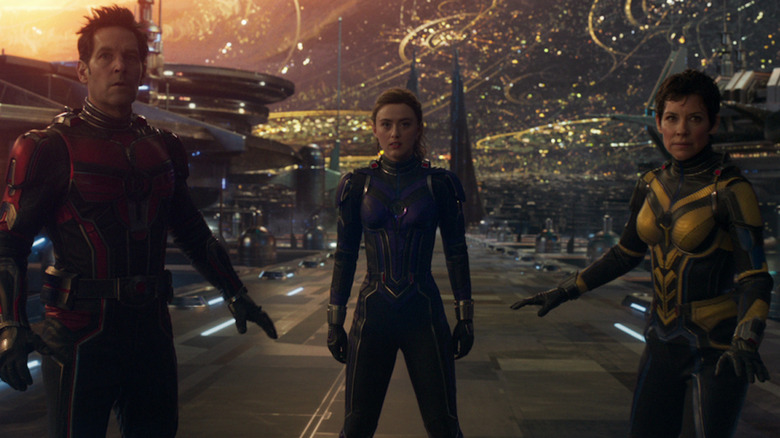 Paul Rudd , Kathryn Newton, and Evangeline Lilly in Ant-Man and The Wasp: Quantumania