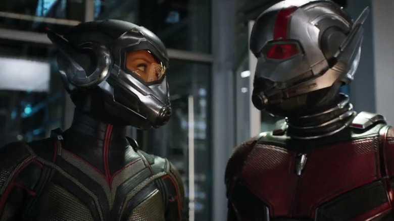 Evangeline Lily and Paul Rudd as the Wasp and Ant-Man in Ant-Man and the Wasp