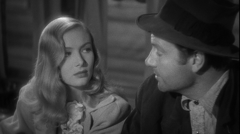 The Girl (Veronica Lake) and John L. Sullivan (Joel McCrea) discuss life in Sullivan's Travels