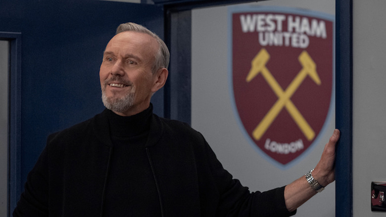 Rupert Mannion stands in his former football club in Ted Lasso