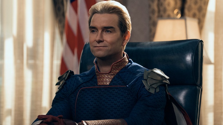 Homelander looks smug before his disastrous White House speech in The Boys