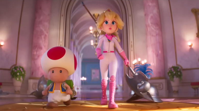 Toad and Peach in The Super Mario Bros. Movie