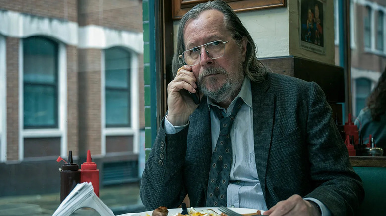 Gary Oldman's Jackson Lamb on the phone in Slow Horses