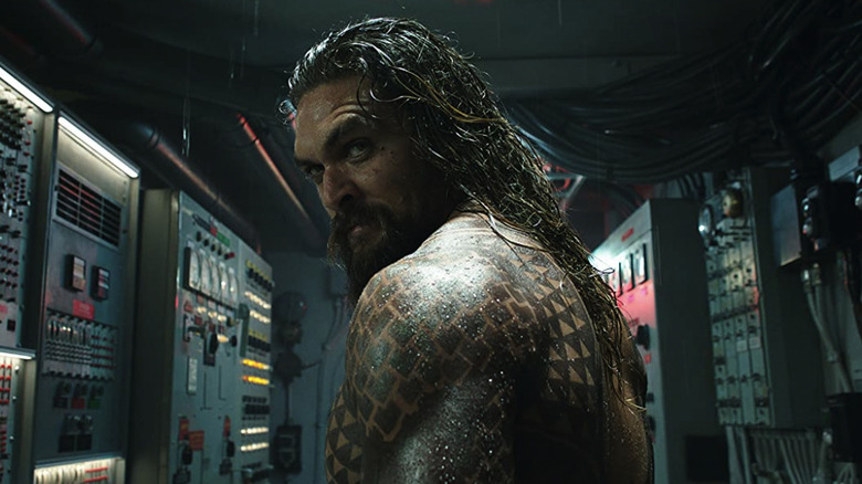 Jason Momoa smirking in Aquaman