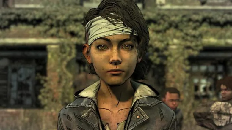 Clementine with a bandage on her head in Telltale's The Walking Dead