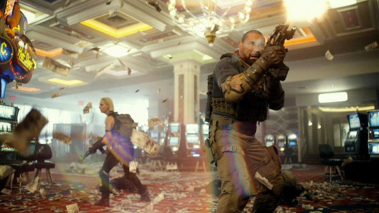David Bautista shooting zombies in Army of the Dead