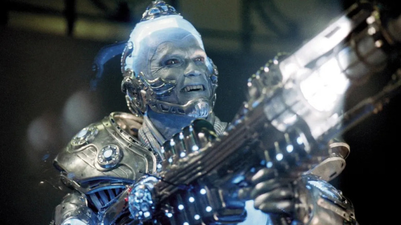 Batman & Robin mr freeze pointing gun up