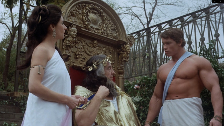 Hercules taling to Zeus in Hercules in New York