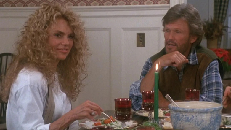 Elizabeth Blane and Jefferson Jones share a holiday dinner in Christmas in Connecticut