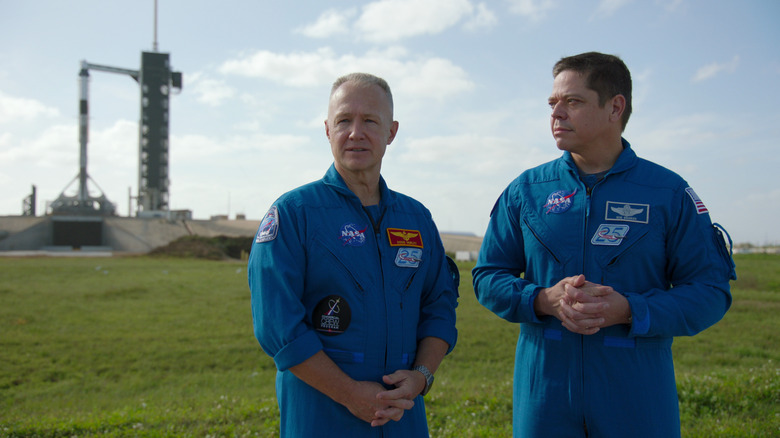 Return to Space astronauts in a field