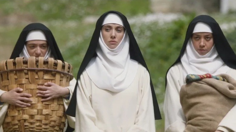 Kate Micucci, Alison Brie, and Aubrey Plaza dressed as nuns in The Little Hours