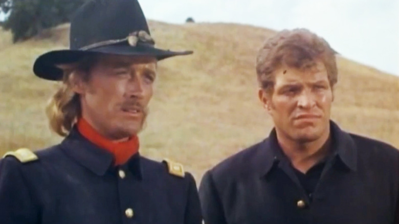 Wayne Maunder's Lieutenant Colonel George Armstrong Custer stands beside Peter Palmer's Sergeant James Bustard in Custer
